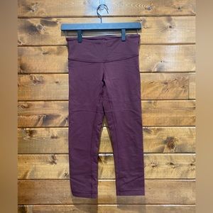 Lululemon Maroon Wunder Under Crop Leggings *Mid-Rise